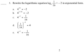 Rewrite The Logarithmic Equation Log