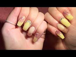 Usually women always think of floral nails when decking up for spring. Pastel Yellow Acrylic Nails Youtube