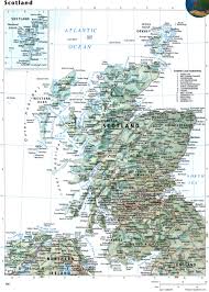 scotland map physical features with