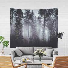 Foggy Forest Tapestry Dark Woods Wall