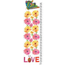Eric Carle Butterflies Love Flowers Canvas Growth Chart