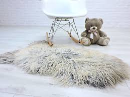 real icelandic sheepskin rug cream grey