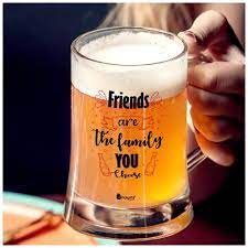 Indigifts Beer Mug Printed Clear Glass Multipurpose Friends Are T 325 Ml