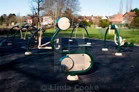 outdoor exercise equipment stock image