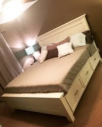 white king size storage bed ana white