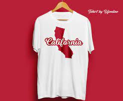 california map typography t shirt