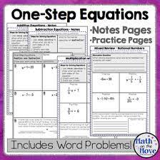 One Step Equations Interactive Notes