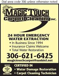 magic touch carpet cleaning in yorkton