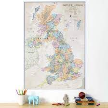 Large Uk Classic Wall Map Magnetic