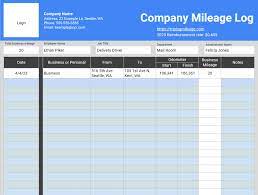 free mileage log template