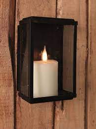Black Flicker Candle Wall Lantern