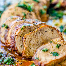 Press your minced garlic on the pork, then cover it and turn the slow cooker on…a true set it and forget it meal! The Best Garlic Baked Pork Tenderloin Recipe Ever