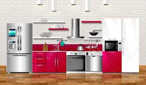 Kitchen Kitchen And House Appliances Vector Illustration