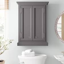 Anjila Solid Wood Wall Bathroom Cabinet