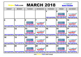 March 2018 Irs Wheres My Refund Updates Calendar
