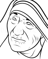 Some of the coloring pages shown here are beautiful winter onederland first birthday party, mother teresa. How To Draw Mother Teresa Mother Teresa Coloring Page Trace Drawing