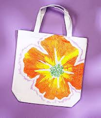 decorate your own flower tote bag