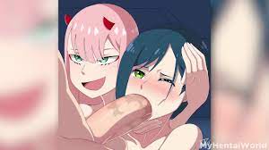 Zero Two hentai presenting the roughest of all actions
