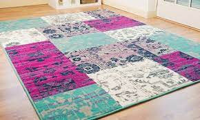 texas teal modern patchwork rug groupon