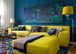 20 charming blue and yellow living room