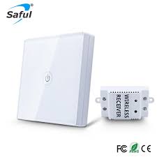 Saful 12v Touch Switch Wireless 1 Gang 1 Way Waterproof Light Switch Touch Panel Wall Switch Light Interruptor For Smart Home Switch 1 Gang Touch Screen Wall Switch1 Gang Aliexpress