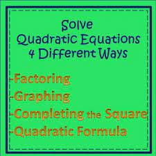 solving quadratic equations in four