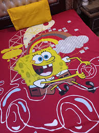 Spongebob Single Size Bedsheet For Kids