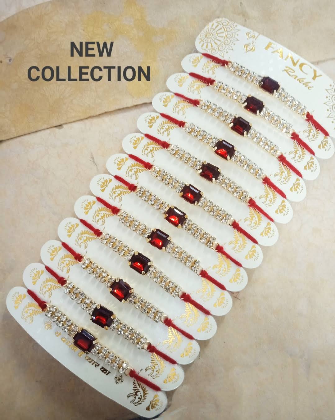Jarkan Big Stone Rakhi Maroon colour product image