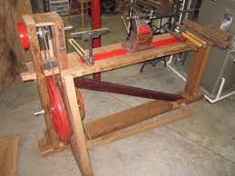 the foot powered treadle lathe you