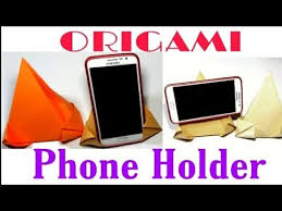 After the wooden skewer is glued to the door and stabbed in at the top take the bottom piece and stab the wooden skewer through the corner same as the top and. Origami Phone Holder How To Make Paper Mobile Stand