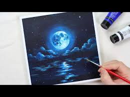3 Colors Painting Blue Moon