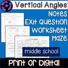 Vertical Angles Math Notes Worksheet