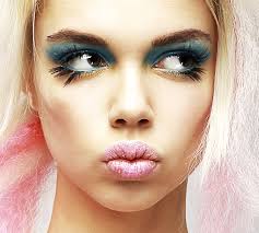 rave makeup with blue eyeshadow