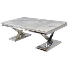 Chrome Coffee Table With X Legs