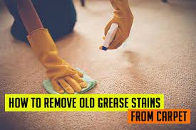 remove old grease stains from carpet