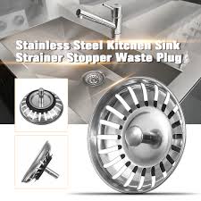 Run water in the sink. 304 Stainless Steel Kitchen Sink Strainer Stopper Waste Plug Sink Filter Bathroom Basin Sink Drain Walmart Canada