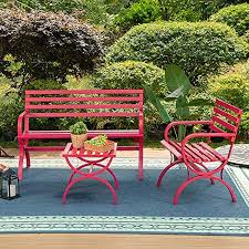 Phi Villa Outdoor Garden Bench Set With
