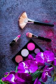 makeup set for women stock photo by
