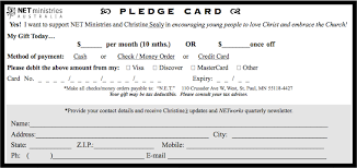Pledge Card Template For Church Magdalene Project Org