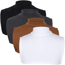 JiaUfmi 4 Pcs Fake Turtleneck Dickey Detachable Collars 16 Inch Half Top  Mock Blouse Collar for Women Men, Coffee, White, Dark Gray and Black at  Amazon Women's Clothing store