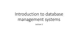 Introduction To Database Management Systems Online Presentation