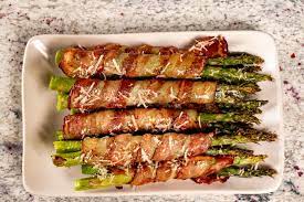 garlic bacon wrapped asparagus bundles
