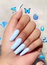 Long nail art designs ideas: Cutest Blue Nail Polish Ideas For Long Nails In Year 2019 Stylezco