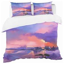 twilight sunset beach duvet cover