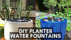 diy planter water fountain with pond
