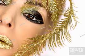 evening party eye makeup close up with