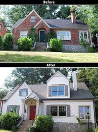 Painted brick home exterior makeover before and after ideas. Painting Exterior Brick Before And After Painting Inspired