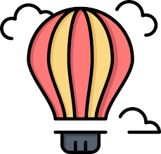 balloon air air hot flat color icon