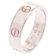 Cartier Love 18k White Gold Band Ring Size 62