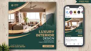 luxury interior design free social post